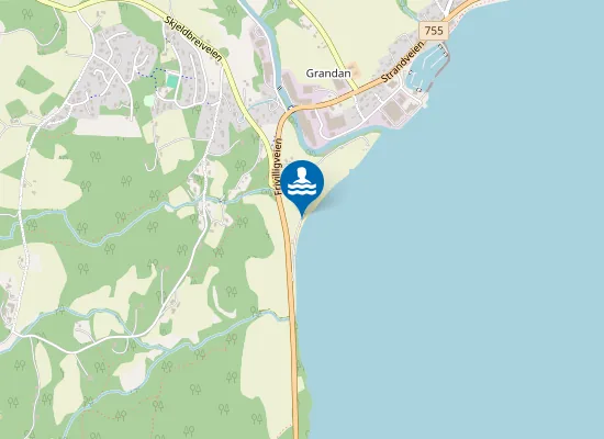 Map of Grandfjæra friområde