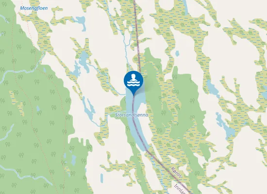 Map of Storsandtjønna badeplass