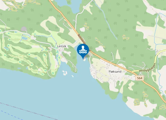 Map of Fløksand och Leirvik Gard Friluftområde