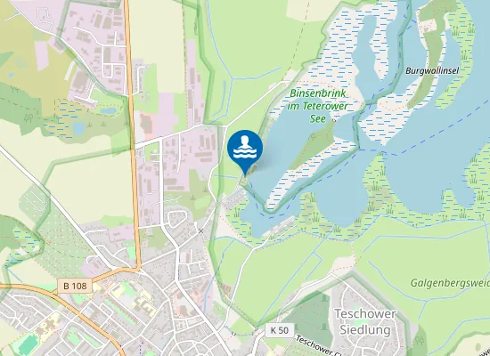 Map of TETEROWER SEE TETEROW BADESTRAND