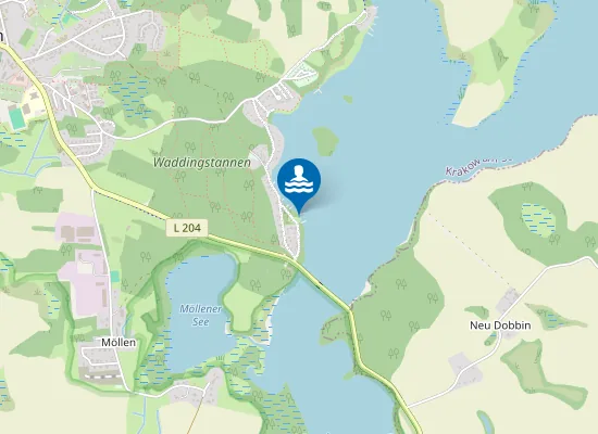 Map of KRAKOWER SEE KRAKOW AM SEE WADEHAENG