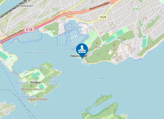 Map of Høvikodden Badestrand