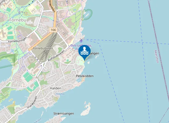 Map of Rolfstangen badestrand
