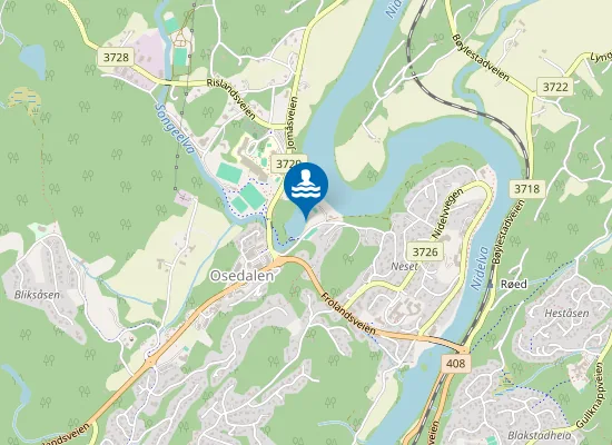Map of Osevollen badeplass