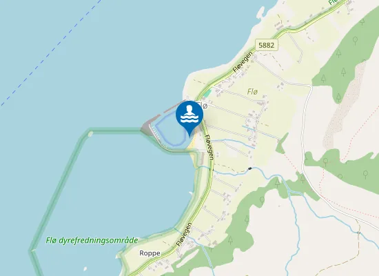 Map of Flømolostrand