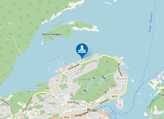 Map of Sagjordet badeplass