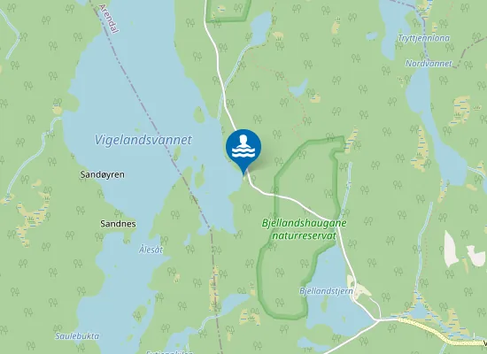 Map of Bjelland støa