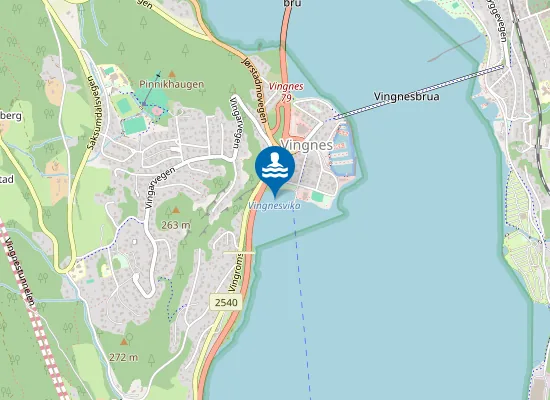 Map of Vingnesvika Badeplass