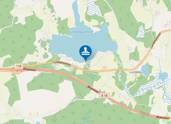 Map of Lundebyvannet badeplass