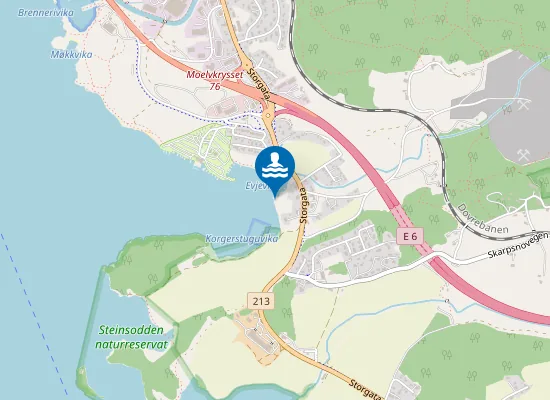 Map of Korgerstuguvika Badeplass