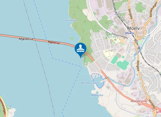 Map of Moelv Brygge Badeplass