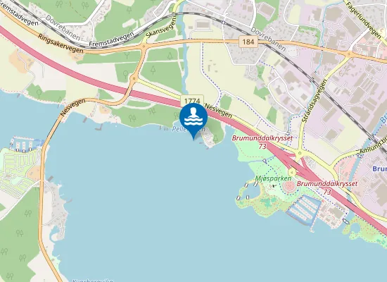 Map of Pellervikstranda Badeplass