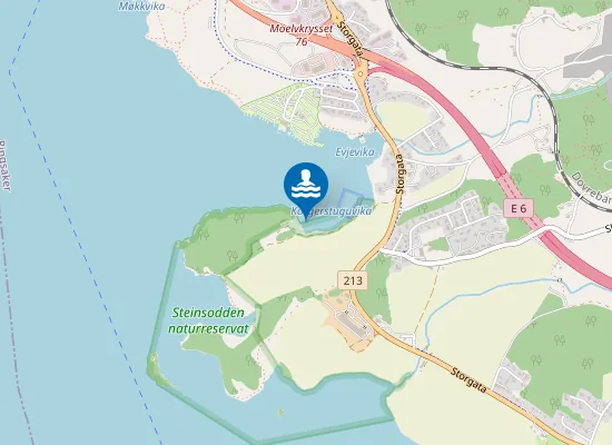 Map of Korgerstuguvika Badeplass