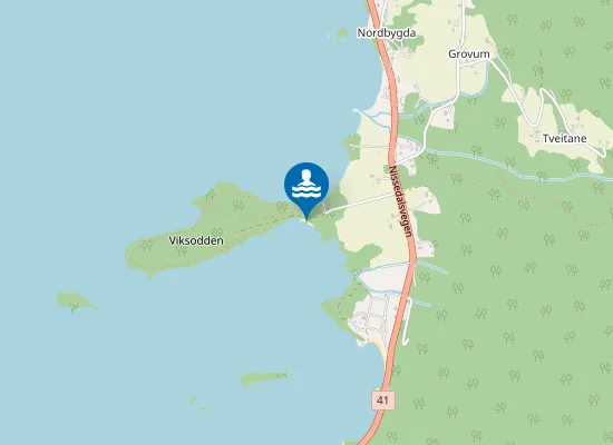 Map of Vikodden badeplass