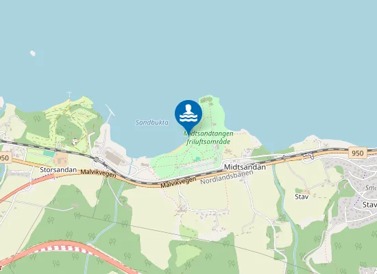 Map of Midtsandtangen friluftsområde