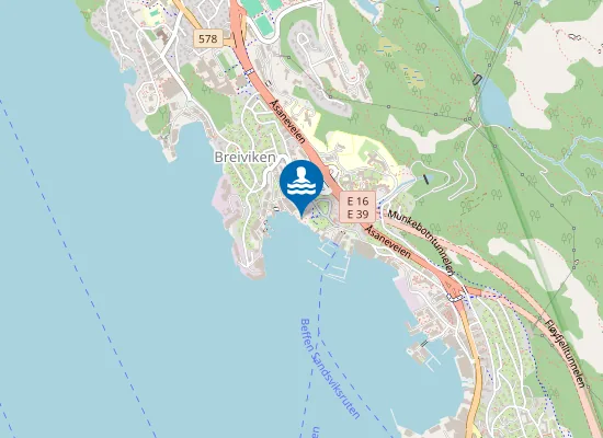 Map of Sandviken sjøbad