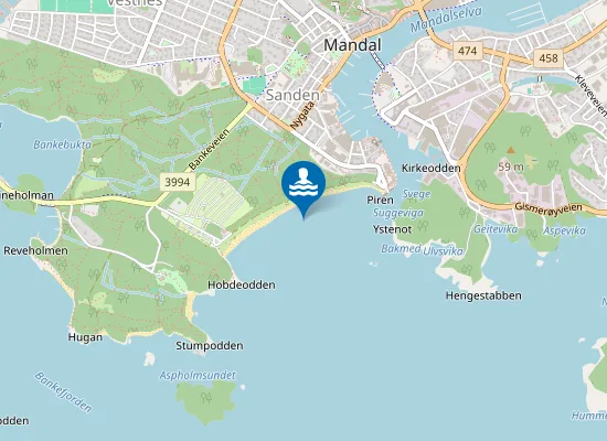 Map of Sjøsanden