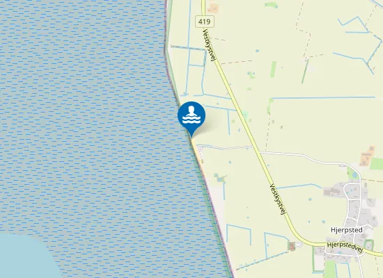 Map of Hjerpsted Strand