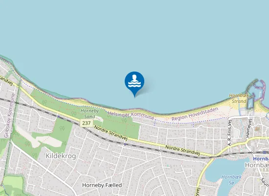 Map of Hornbæk Strand