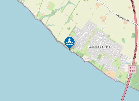 Map of bakkebølle strand