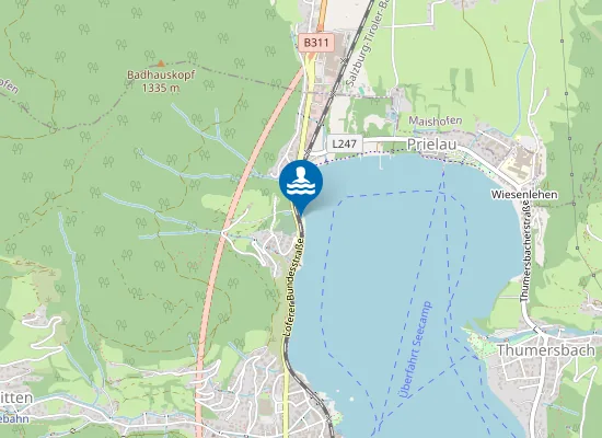 Map of Bademöglichkeit an der Promenade
