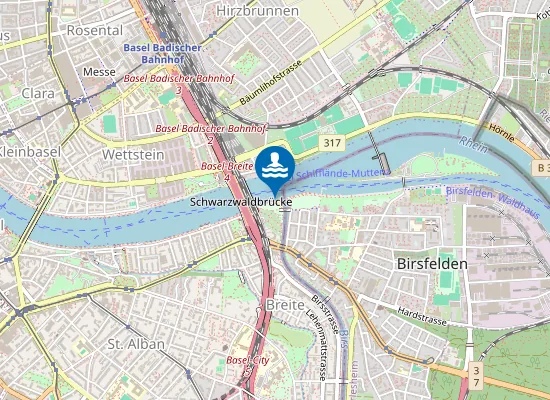 Map of Basler Rheinschwimmen