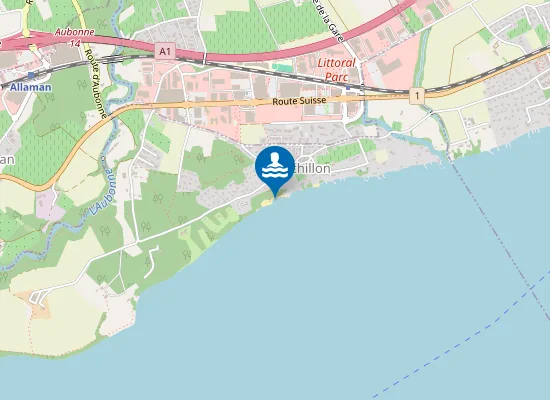 Map of plage des mélières Buchillon