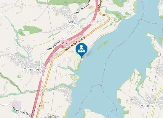 Map of Plage de Gumefens