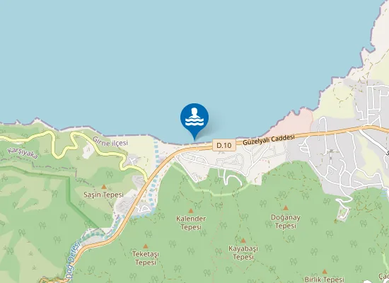 Map of Güzelyalı Beach