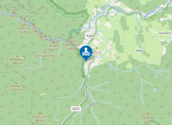 Map of Pláž Kyjovská přehrada
