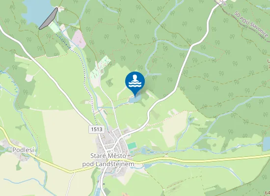 Map of Přírodní koupaliště Staré Město pod Landštejnem