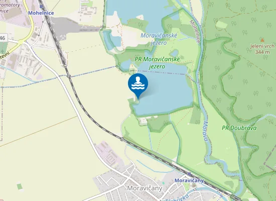 Map of Moravičanské jezero - jih