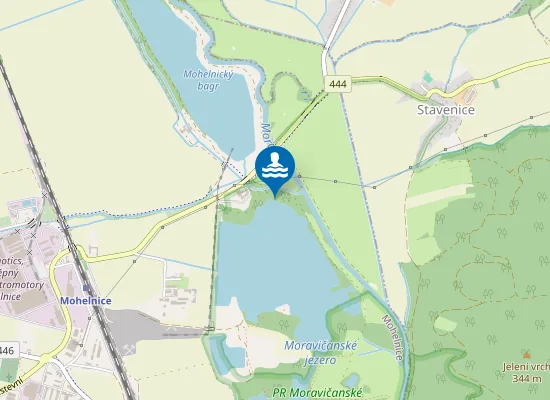 Map of Moravičanské jezro - sever