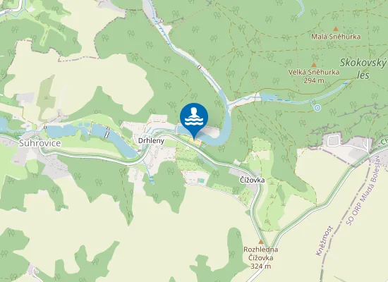 Map of Pláž Drhlenský rybník