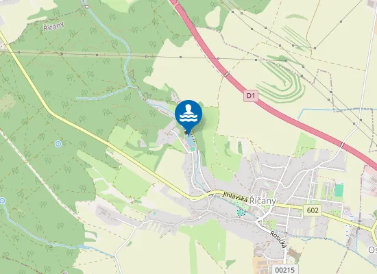 Map of Přírodní koupací biotop Říčany