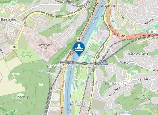 Map of Nudistická pláž Braník