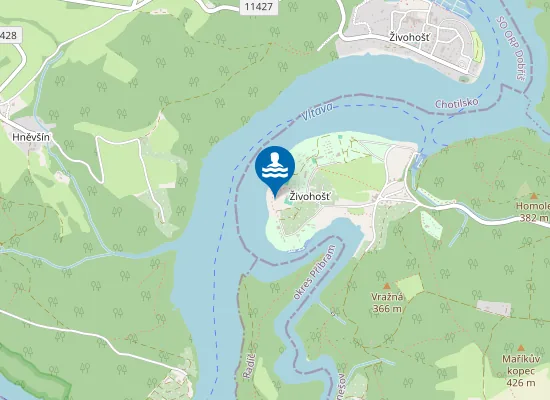Map of pláž pro veřejnost