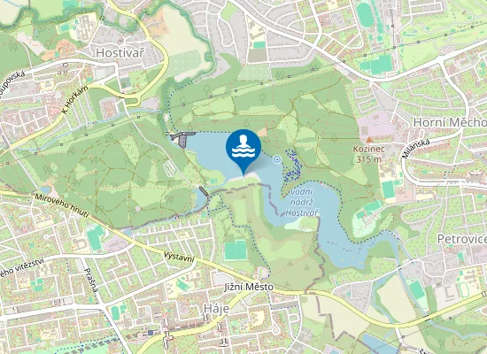 Map of Hostivařská přehrada