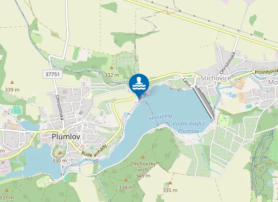 Map of Pláž u Lázničků