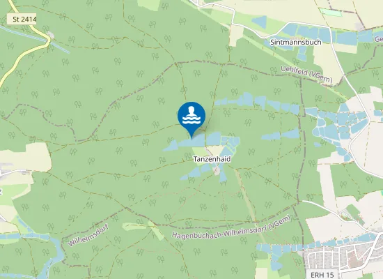 Map of Badeweiher Herrenweiher Tanzenhaid