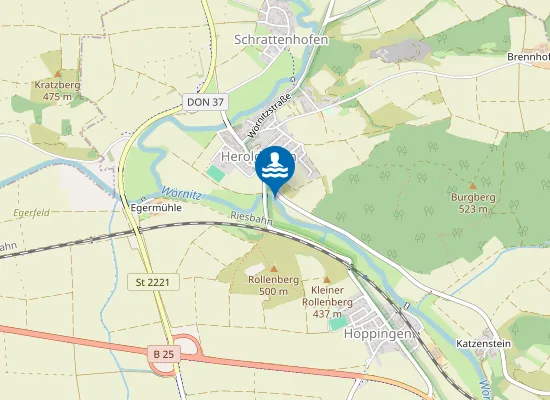 Map of Fischereigrenze: Fischereiverein Wemding