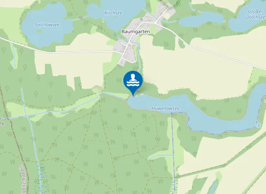 Map of Badestelle Huwenowsee