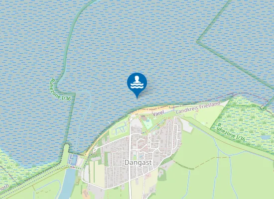 Map of KOMMUNALER BADESTRAND DANGAST