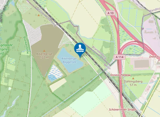 Map of FKK-Badestelle Arkenberger Baggersee