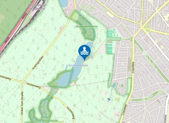 Map of Hundebadestelle Grunewaldsee