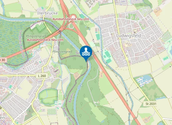 Map of Kiesbank Badeplatz Wiblingen