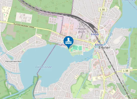Map of Freizeit- und Erholungsfläche am Dämeritzsee