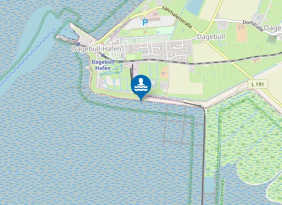 Map of Badedeich Dagebüll Hundestrand