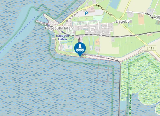 Map of Badedeich Dagebüll FKK-Strand