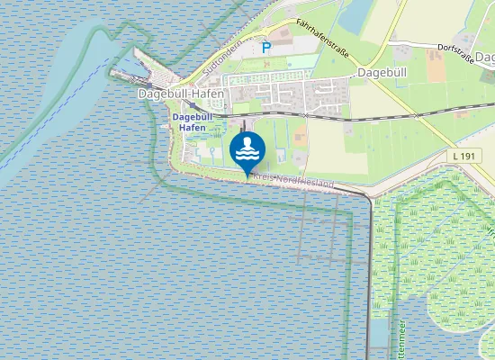 Map of Badedeich Dagebüll FKK-Strand